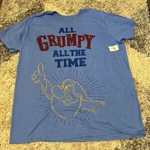 All Grumpy All the time  Seven Dwarfs Shirt New XL Disney Parks